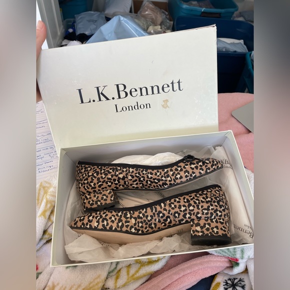 LK Bennet Animal Print Flats - Picture 2 of 8